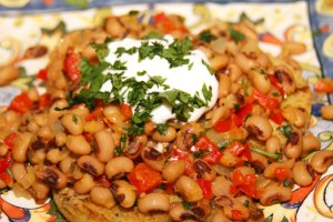 Polenta Black Eyed Peas Entree
