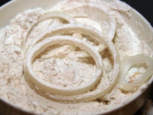 Onion Rings Resting in the Flour