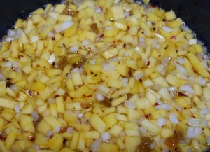 Ingredients just pored in pot, totally uncooked.