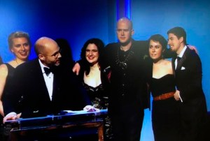 The Conductor thanking Caroline for her composition.