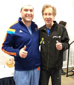 Bill Rodgers, 4 time Boston Marathon winner, stopped by MGH Wednesday to encourage all of the runners!