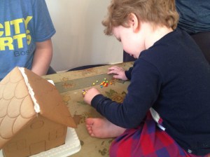 We made a gingerbread house.