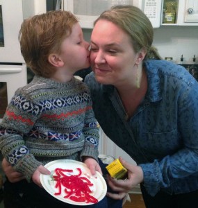 We made homemade gummy worms.