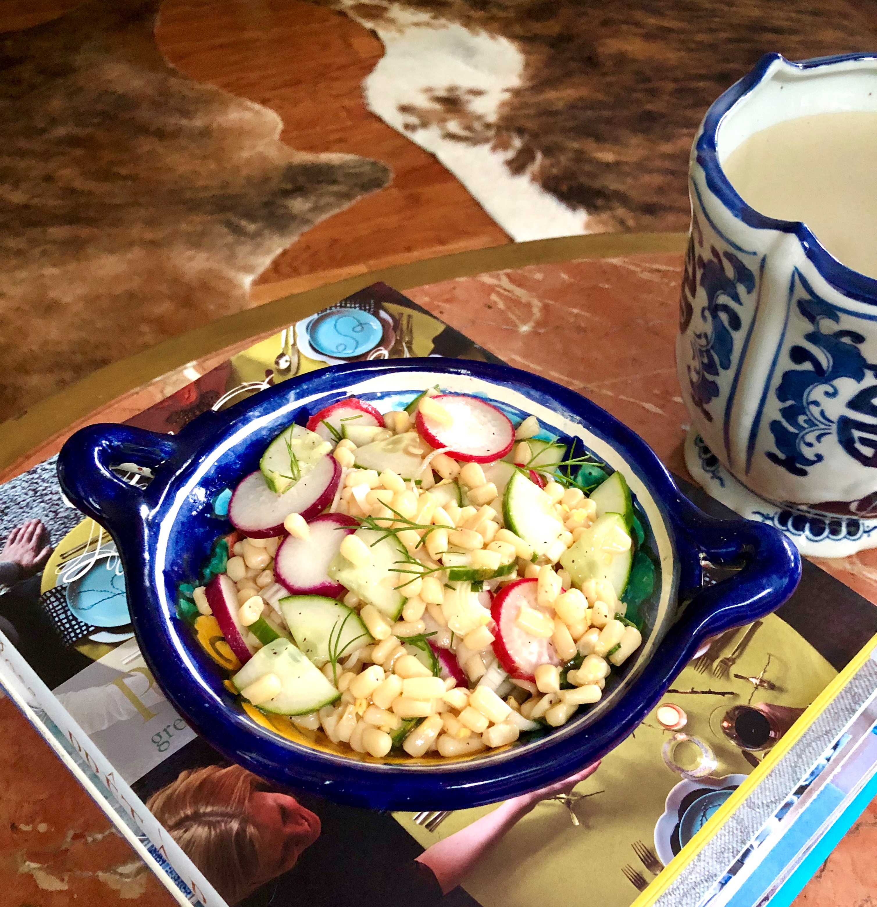 Starch Corn and Radish Salad